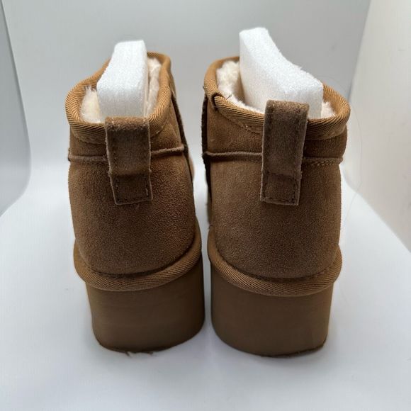 CUSHIONAIRE Women's Genuine Suede pull platform boot +Memory Foam 9 CHESTNUT - Picture 4 of 7